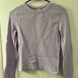 Lilac Long Sleeve Waffle Knit Top